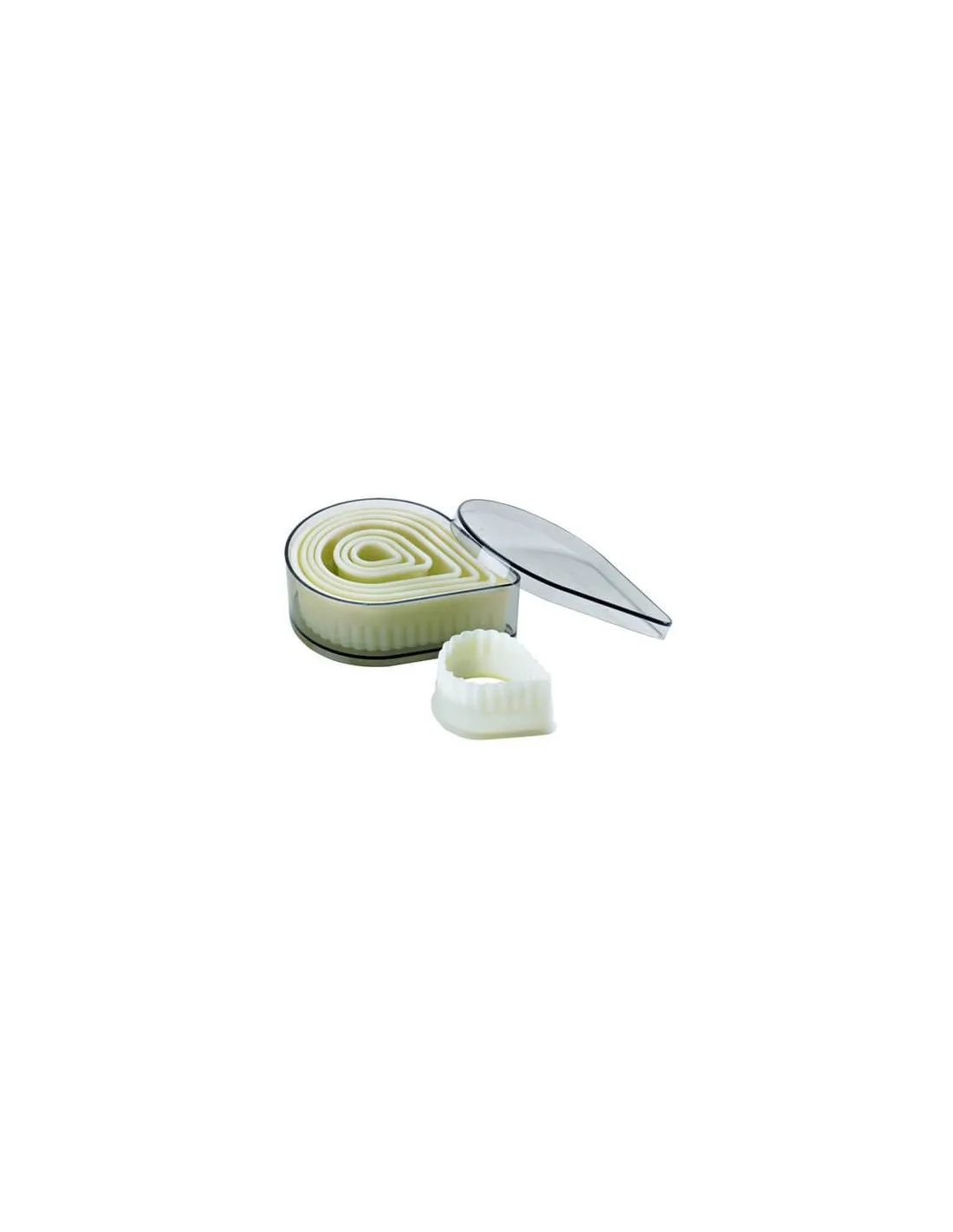 8 découpoirs en Polyglass®  en forme de goutte cannelée