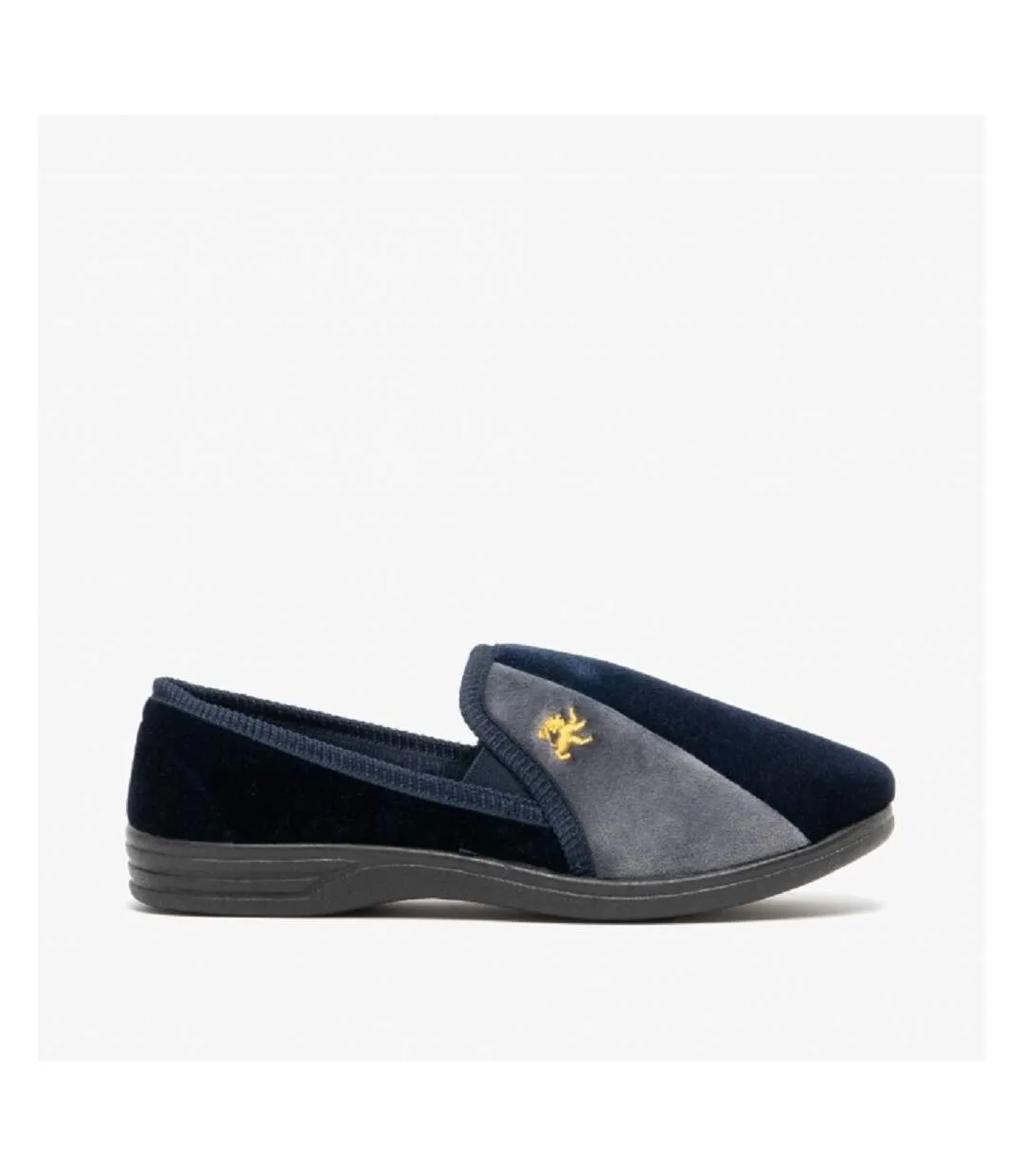 Aaron chaussons homme bleu marine/gris Zedzzz