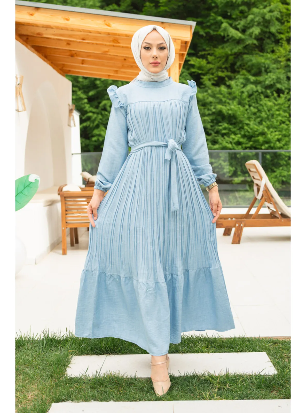 Baby Blue - Unlined - Modest Dress