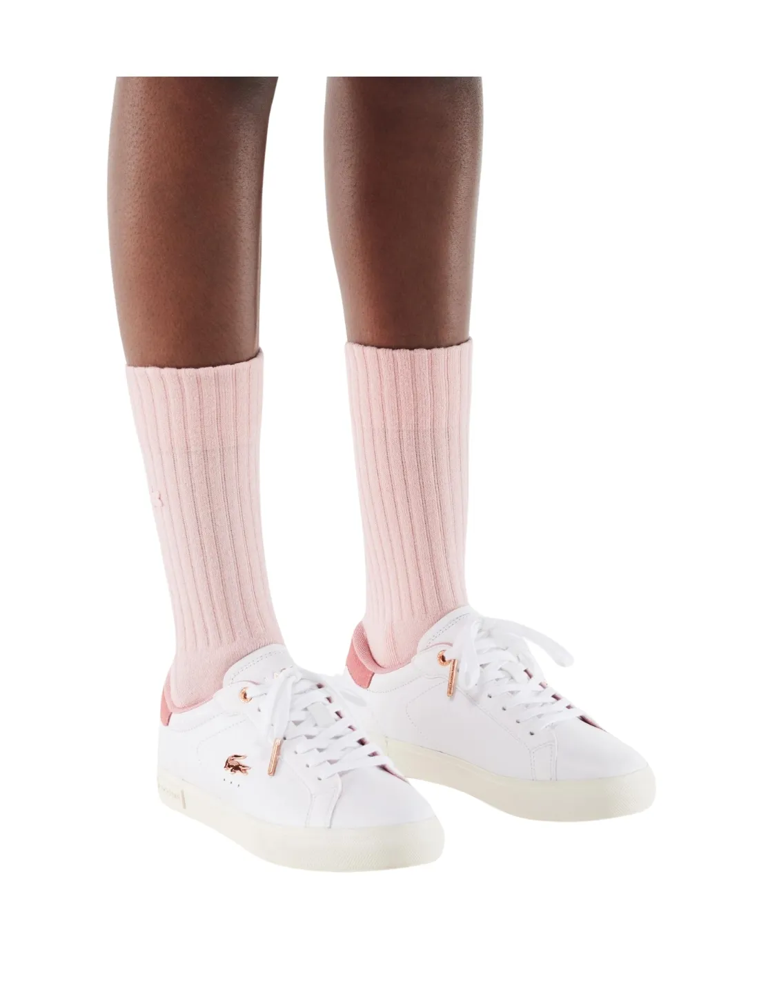 Baskets Femme Lacoste Ref 63200 1Y9 Blanc Rose