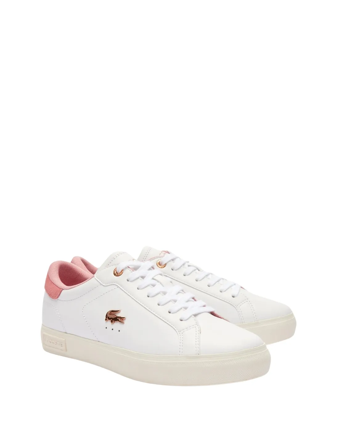 Baskets Femme Lacoste Ref 63200 1Y9 Blanc Rose