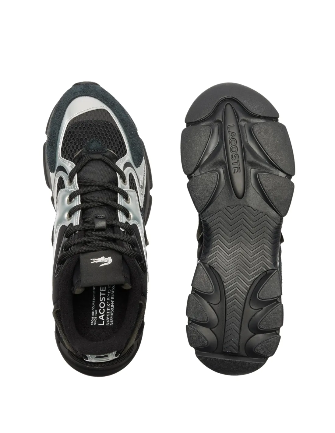 Baskets Lacoste homme Ref 62401 312 Noir et blanc
