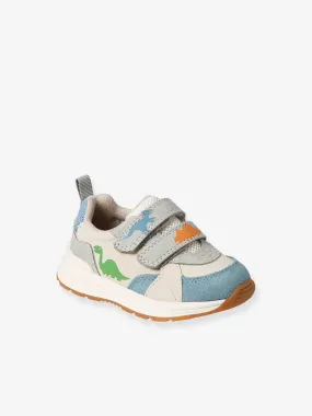 Baskets scratchées dinosaure bébé blanc imprimé - Vertbaudet