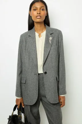 Blazer à chevrons et broche - MELANIE