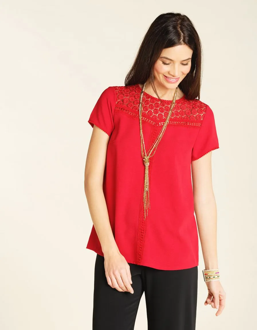 Blouse chic rouge - Blouses & Chemisiers