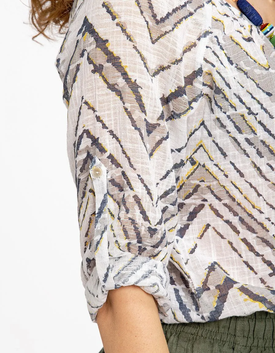 Blouse imprimée 100%coton - Blouses & Chemisiers
