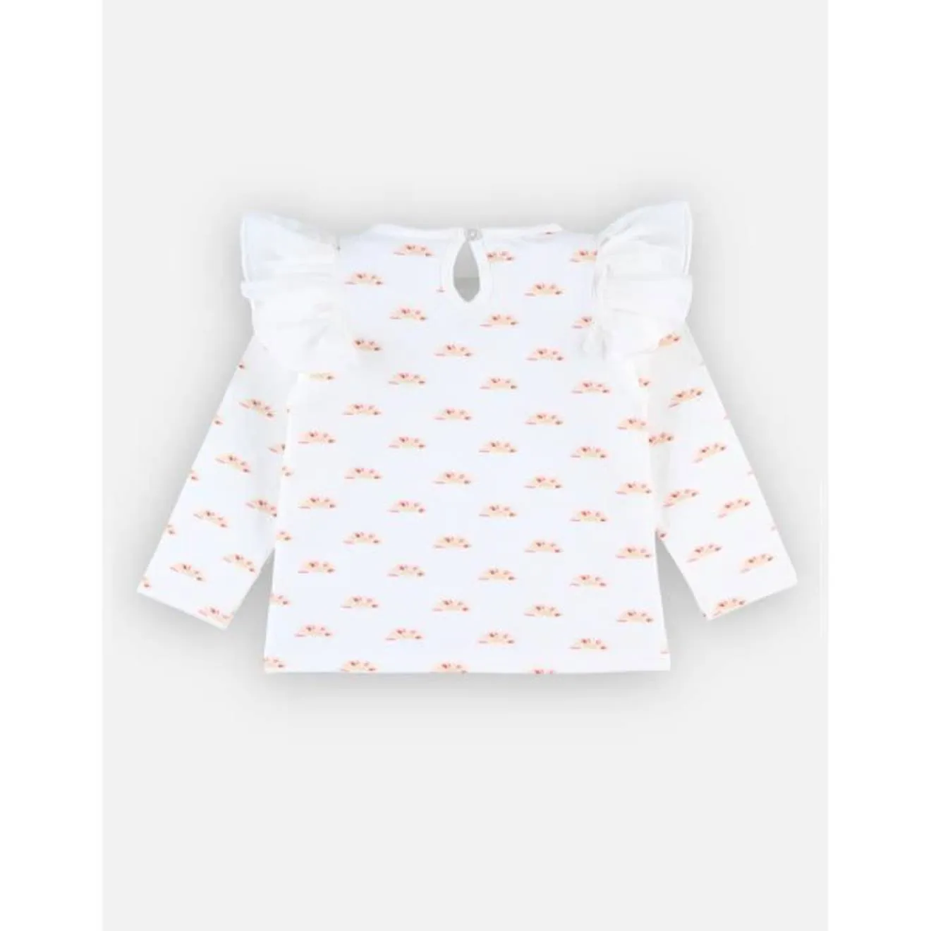 Blouse maille manches longues en jersey imprimé soleil blanc - Noukies