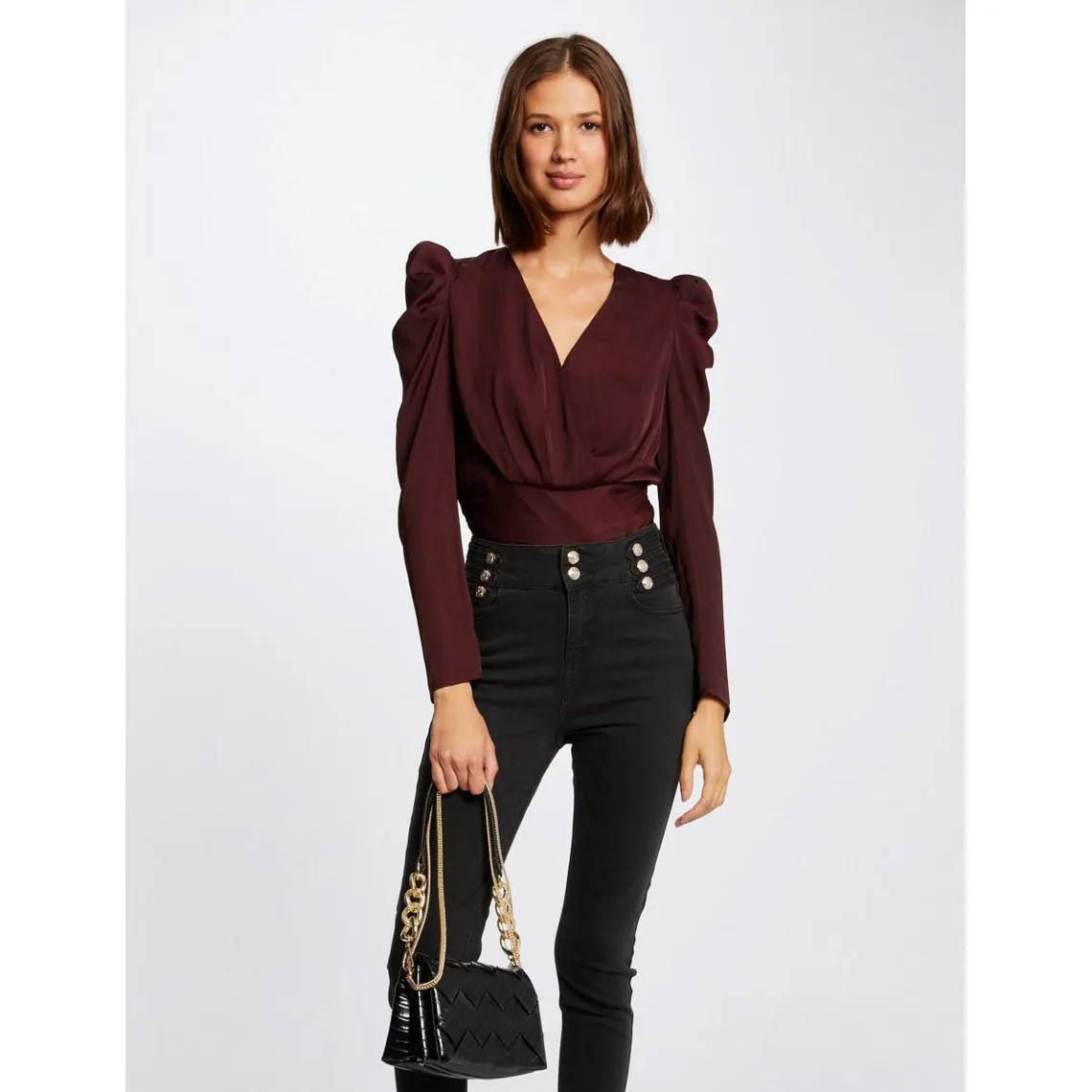 Blouse manches longues col cache-coeur | 3 Suisses