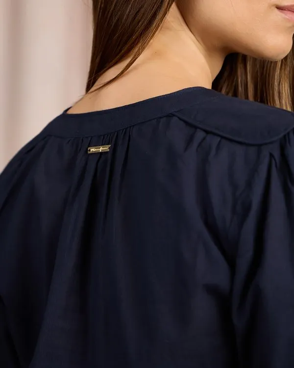 Blouse à rayures ton sur ton bleu marine 