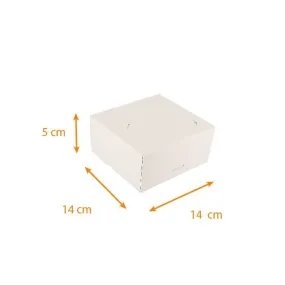 Boites pâtissières facebox blanc 14x14x5cm (avec encoches) par 50