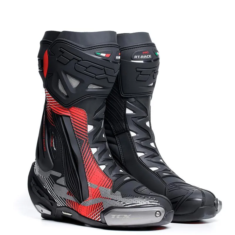 Bottes RT-RACE PRO AIR TCX noir/blanc/rouge - MAXXESS.FR, Bottes moto