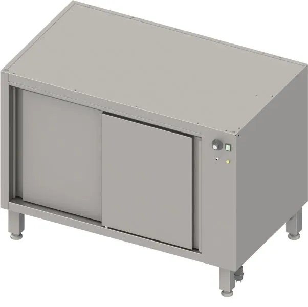 Boîte de base chauffante en acier inoxydable Stalgast version 2.0 pour pieds/cadres de socle avec portes coulissantes 1100x640x6