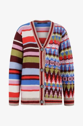 Cardigan ample en maille jacquard Austero