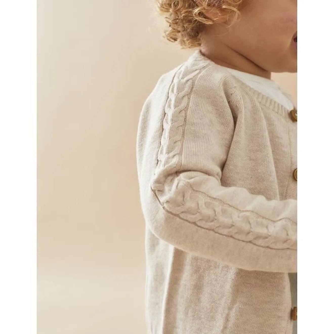 Cardigan en tricot beige - Noukies