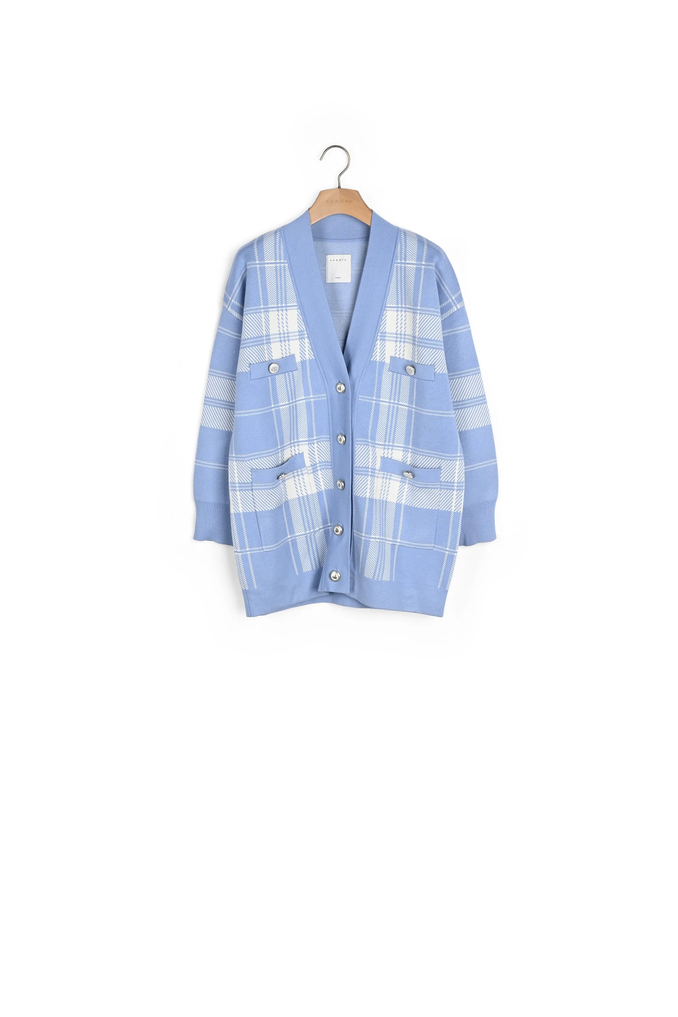 Cardigan over size à carreaux