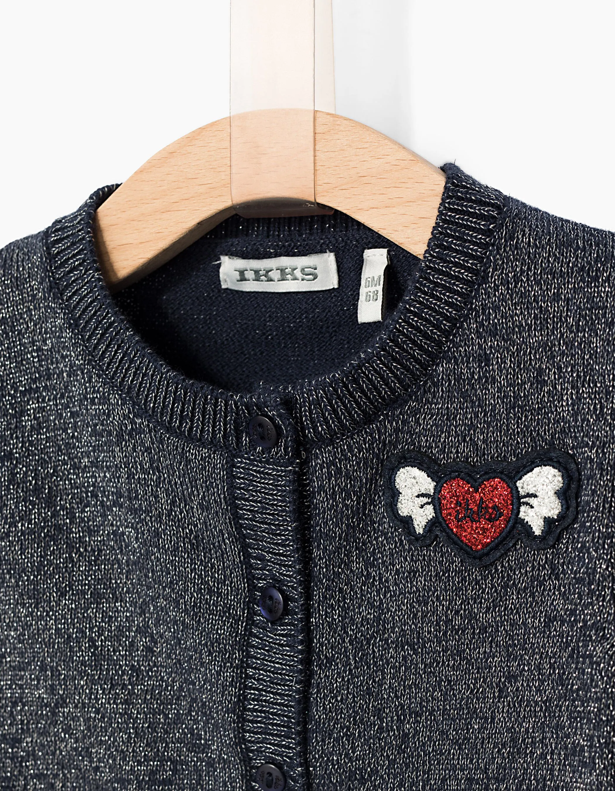 Cardigan tricot marine pailleté bébé fille