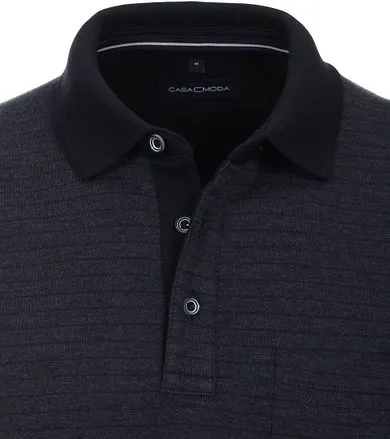 Casa Moda Polo Manches Longues Rayures Marine 434104000-135 