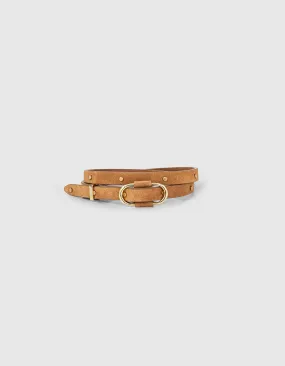 Ceinture fauve cuir velours clouté I.Code