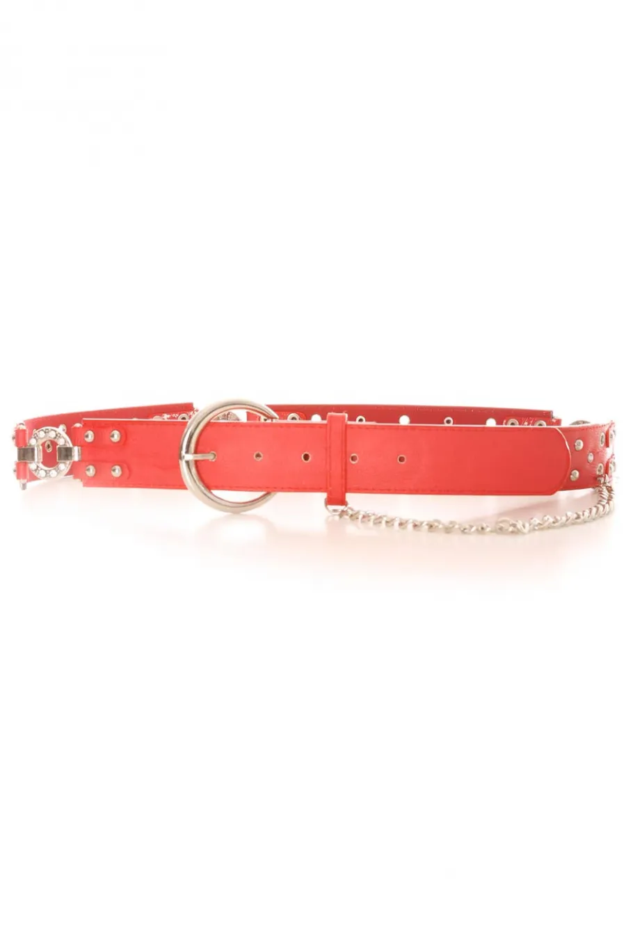 Ceinture Rouge effet troué avec des strass. Accessoire BG-P016