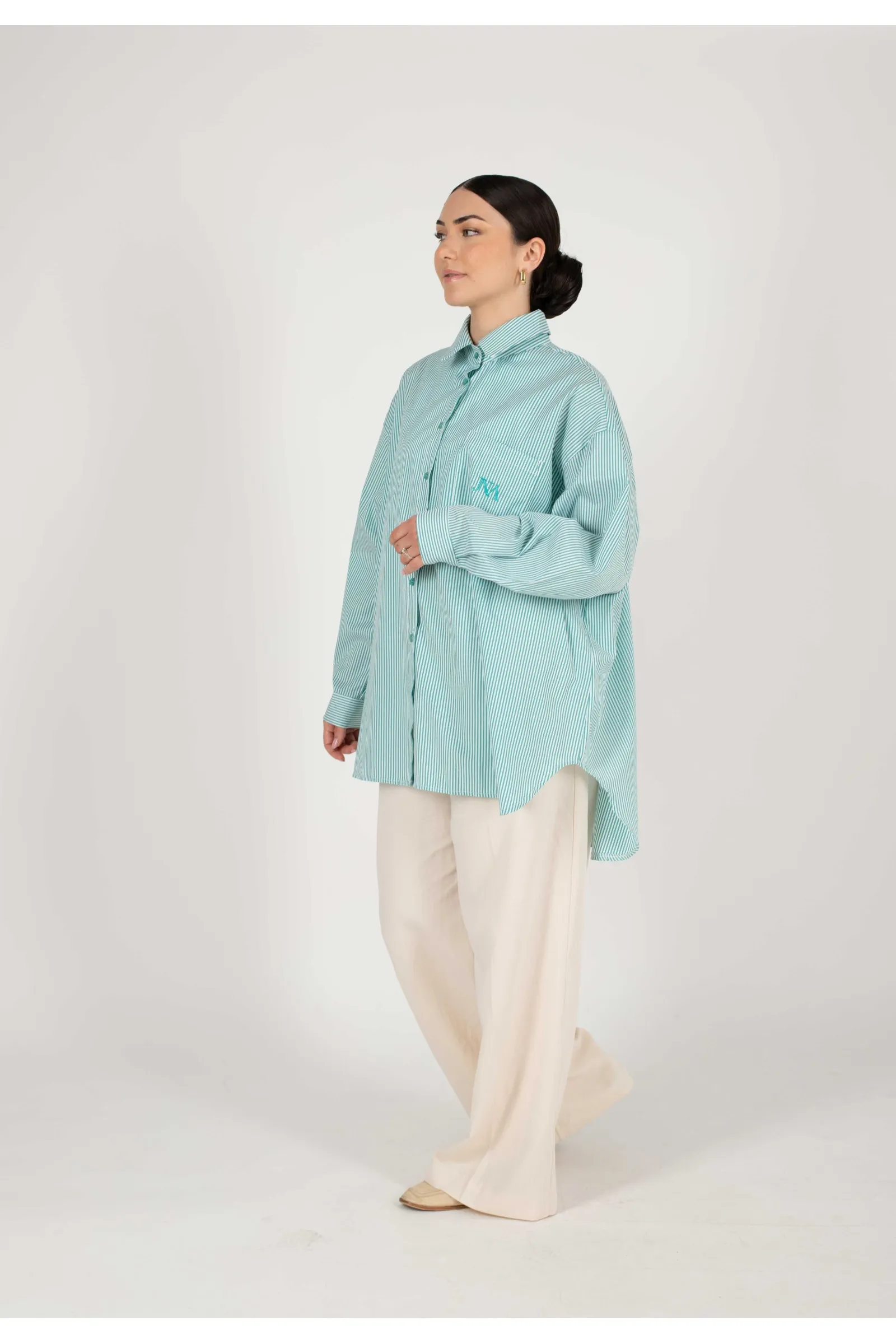 Chemise oversize, avec rayures et oversize pour femmes