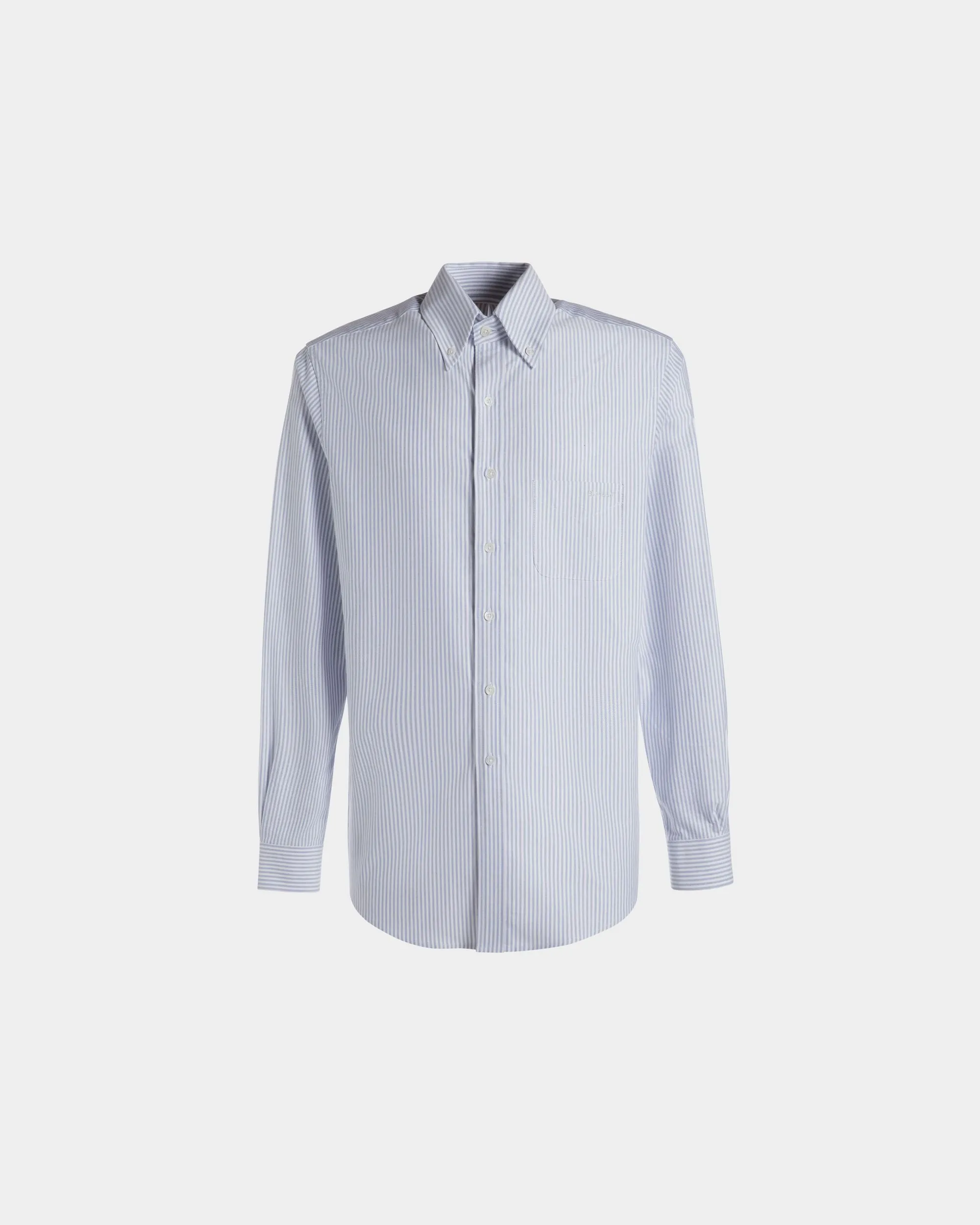 Chemise Regular À Manches Longues En Coton Light Blue