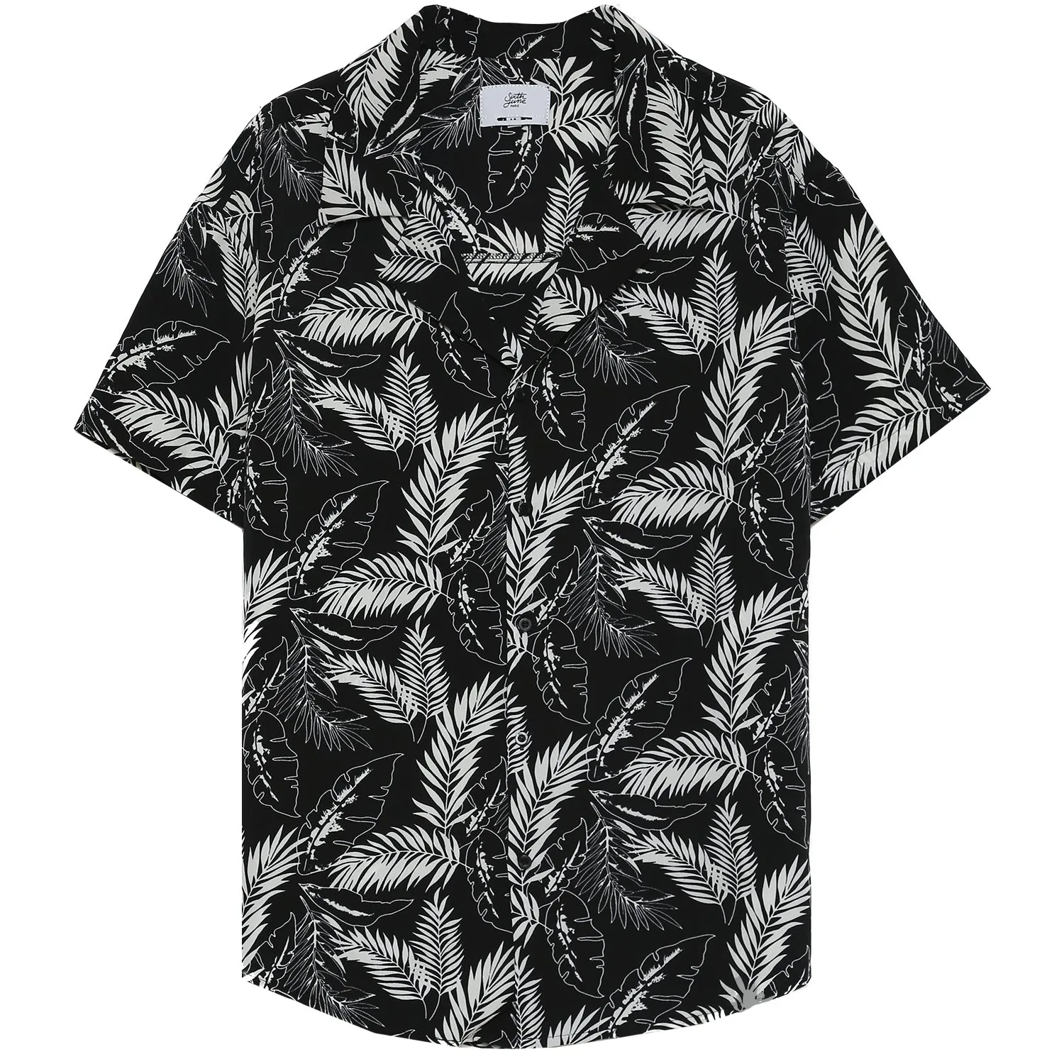 Chemisette tropical décontractée noir