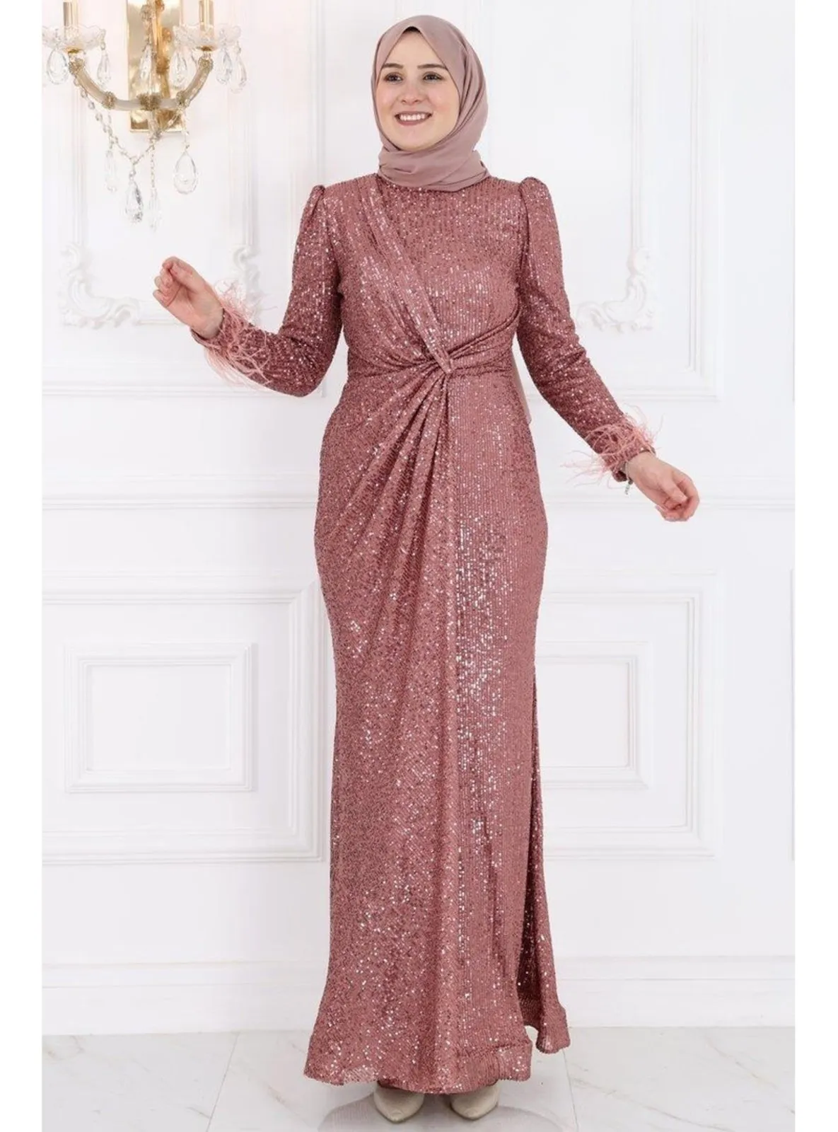 Dusty Rose - Modest Evening Dress