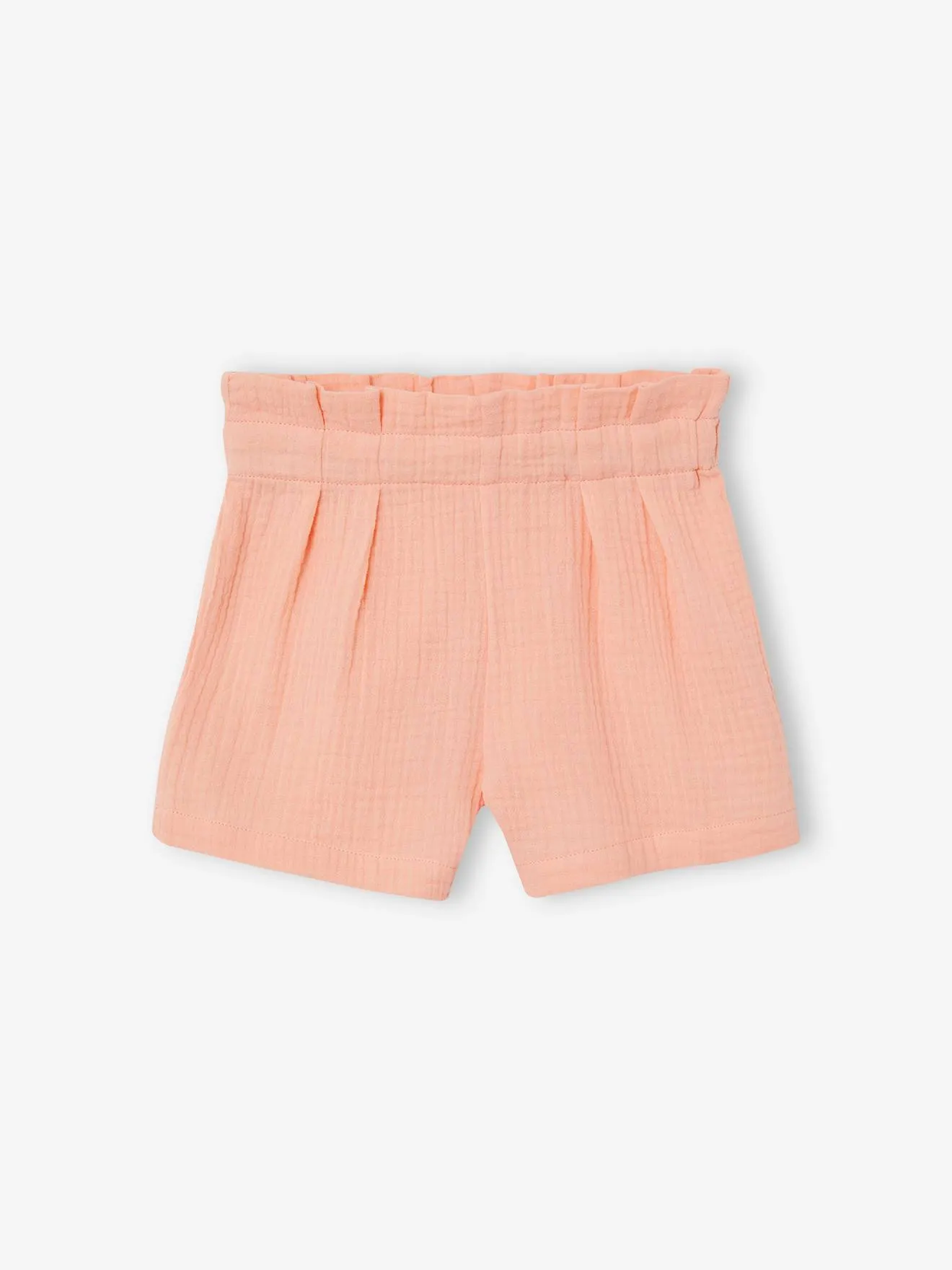 Ensemble de cérémonie fille blouse volantée et short en gaze rose imprimé - Vertbaudet