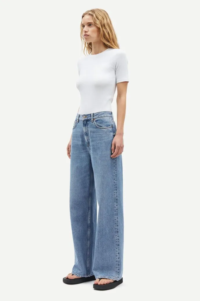 Jean ample en coton bio | bleu "rebecca jeans 15060 blue moon" femme