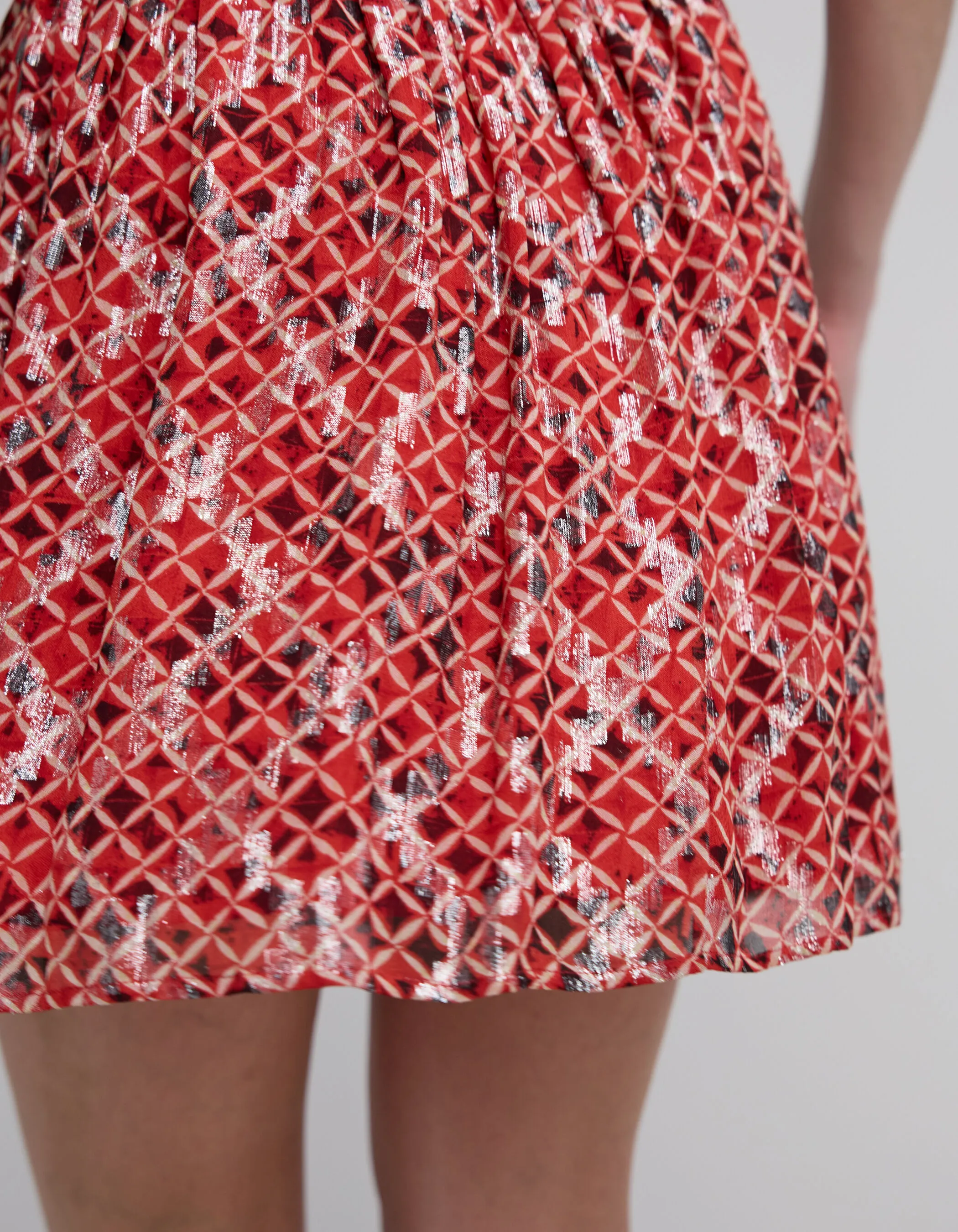 Jupe courte rouge imprimé Trellis femme