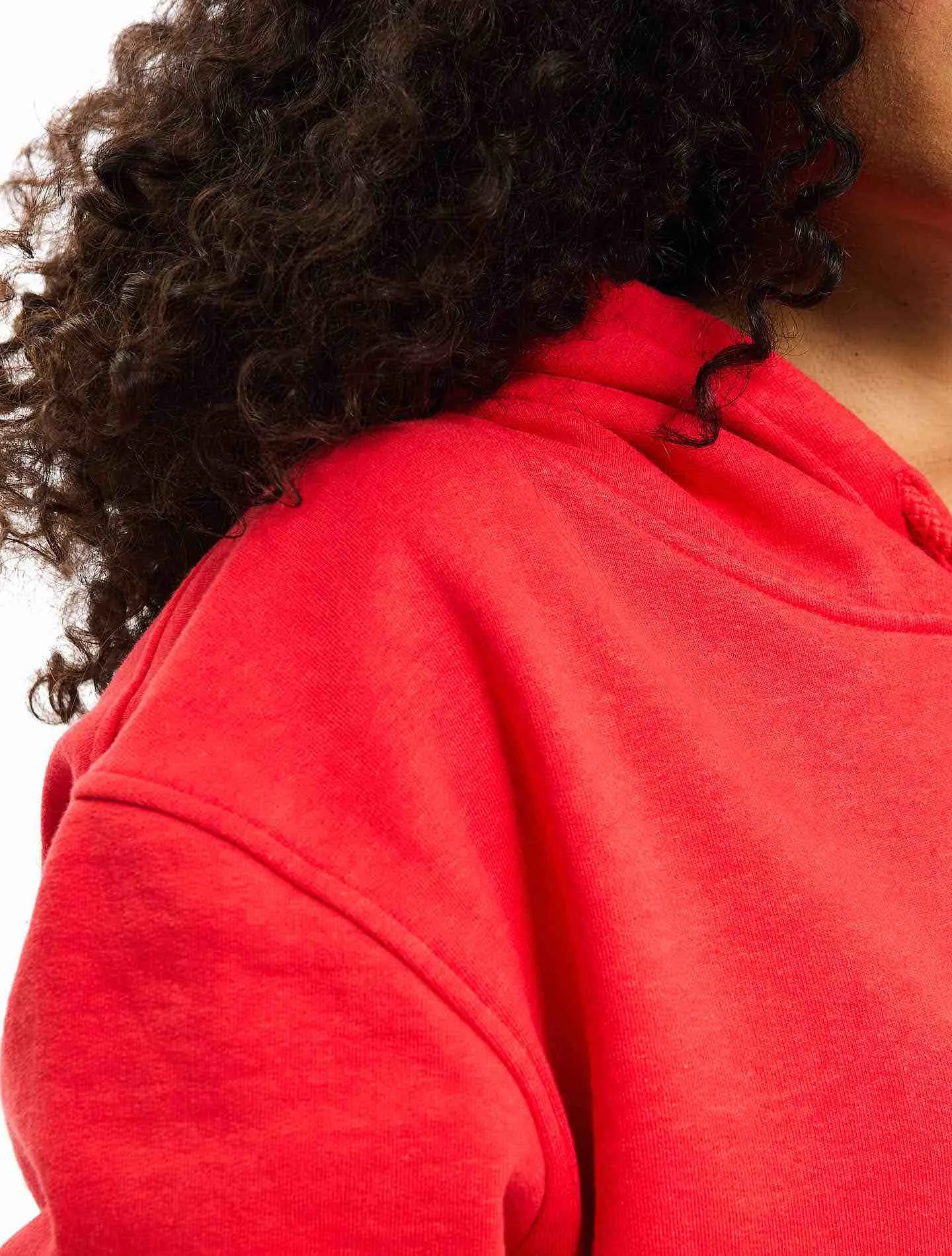 Le sweatshirt Hoodie Boxy Marty molleton bio-recyclé Rouge tomato