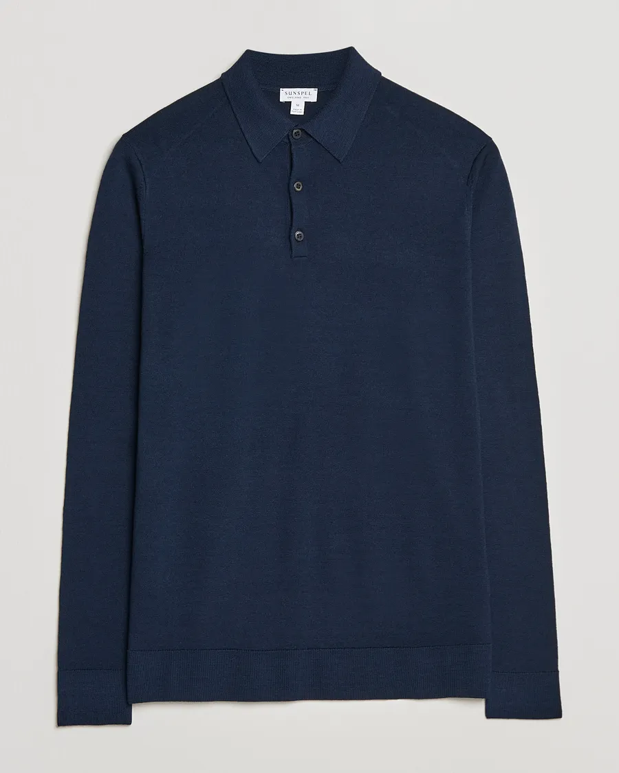 Long Sleeve Polo Navy