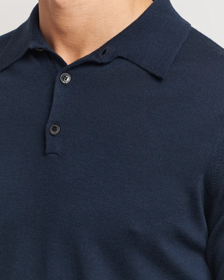 Long Sleeve Polo Navy