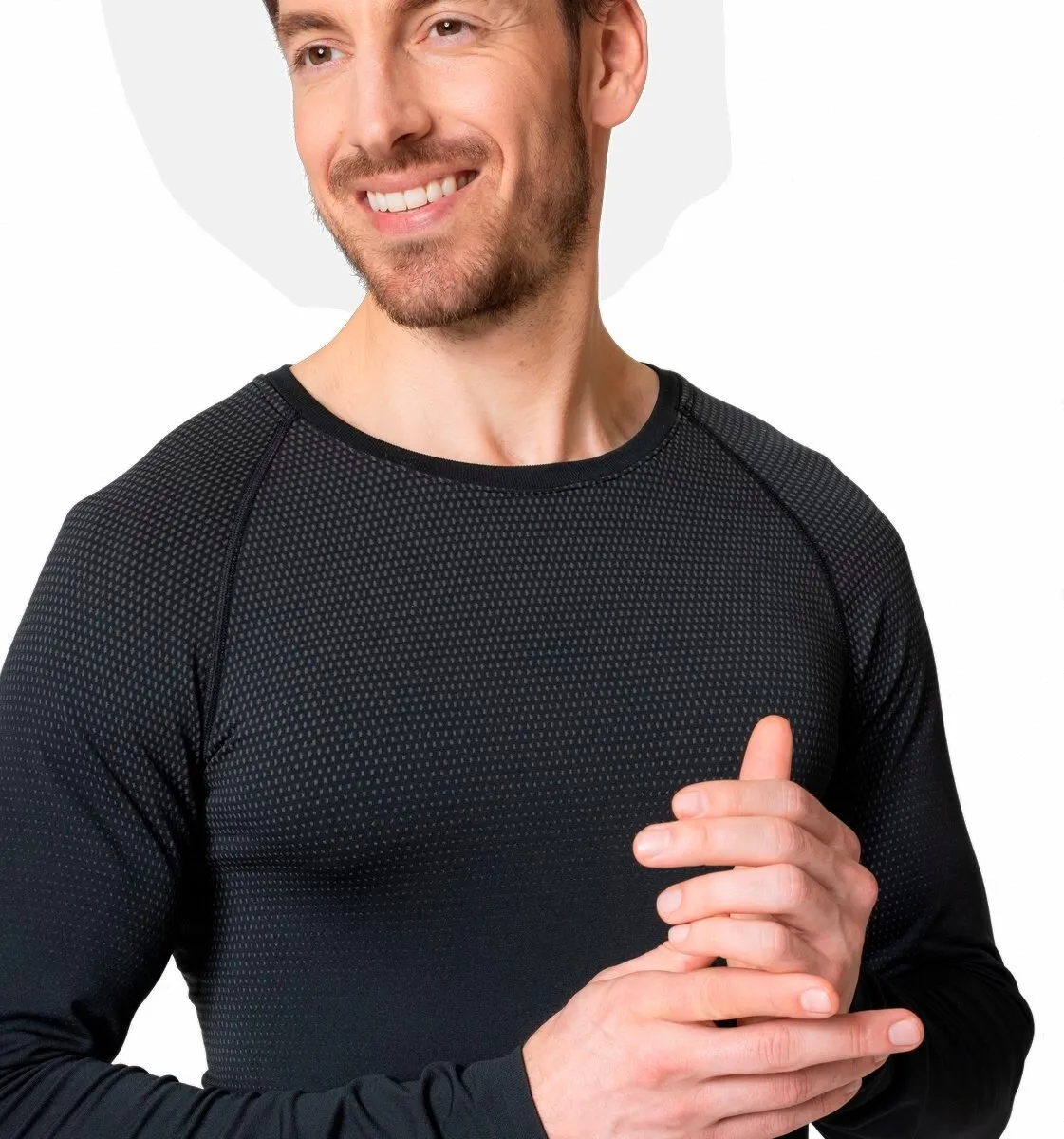 Maillot de Coprs Odlo Homme Bl Haut Col Rond L/S Performance Light Eco Black