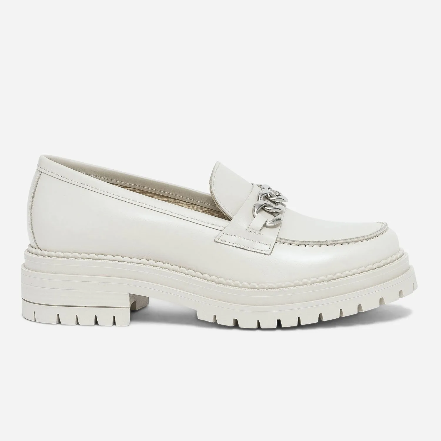 Mocassin TEXTO écru en cuir à semelle épaisse - Mocassins / Slippers Femme | ERAM