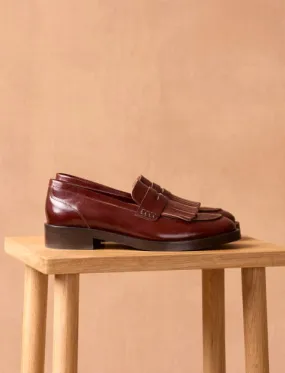 Mocassins en Cuir Bourgogne pour Femme - Modèle Constance