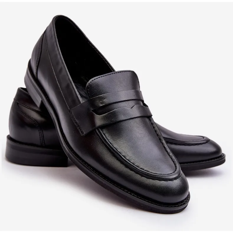 Mocassins En Cuir Homme Zazoo 1570/1 Noir le noir