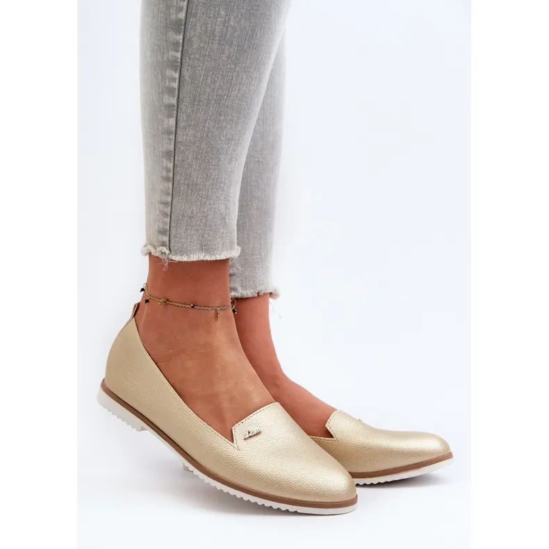Mocassins Plats Femme Or Enzla d'or
