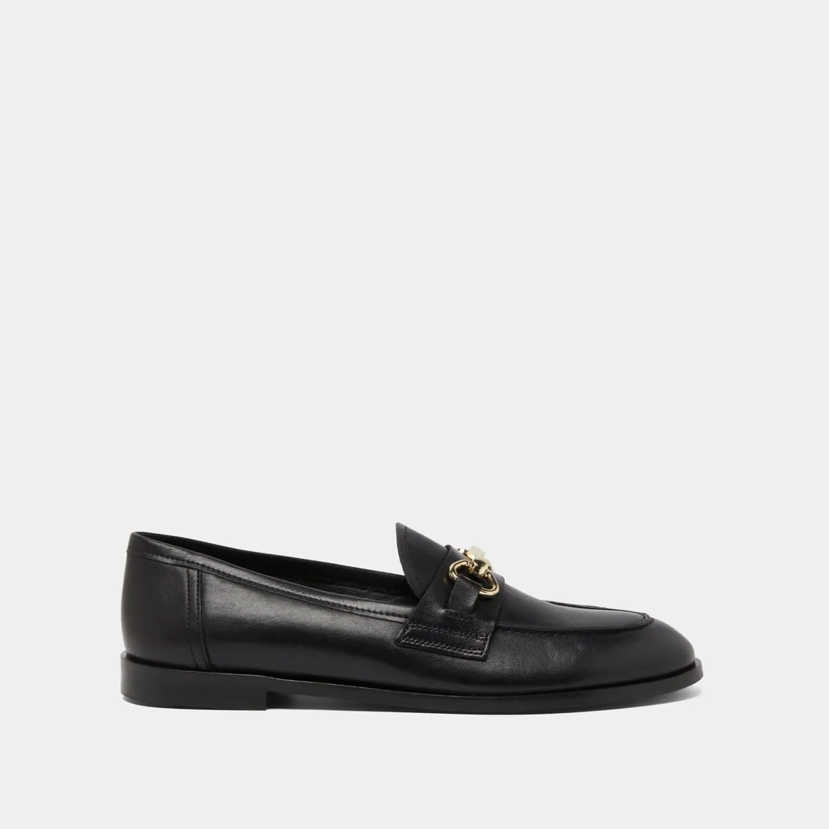 Mocassins à mors dorés en cuir noir pour Femme | Jonak