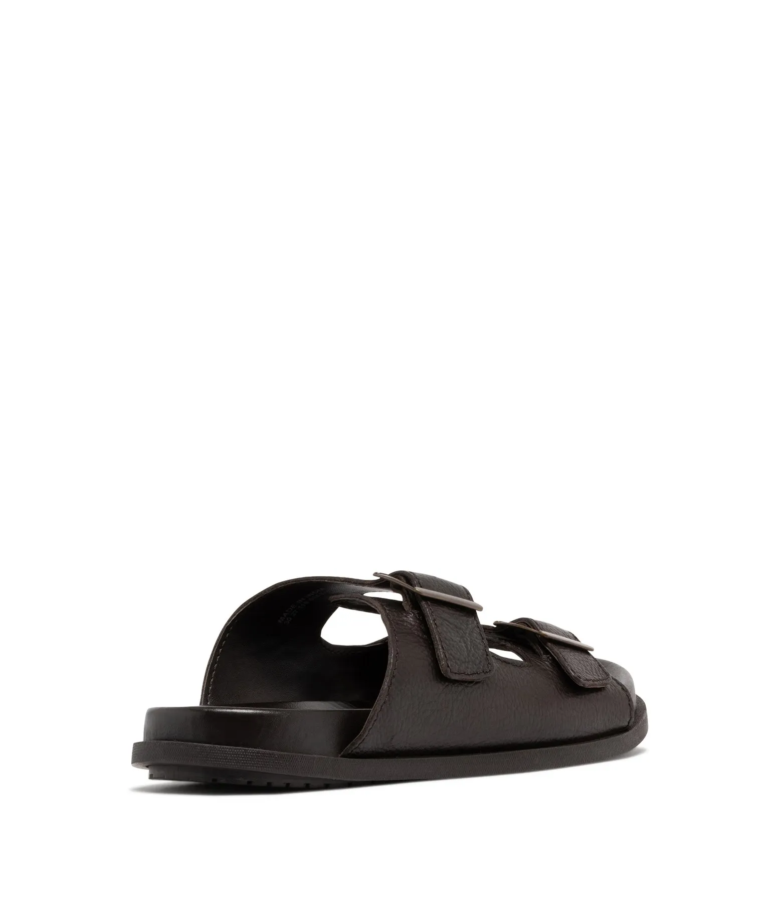 mules homme avec larges brides en cuir et a boucle - taneo marron standard sandales et nu-pieds
