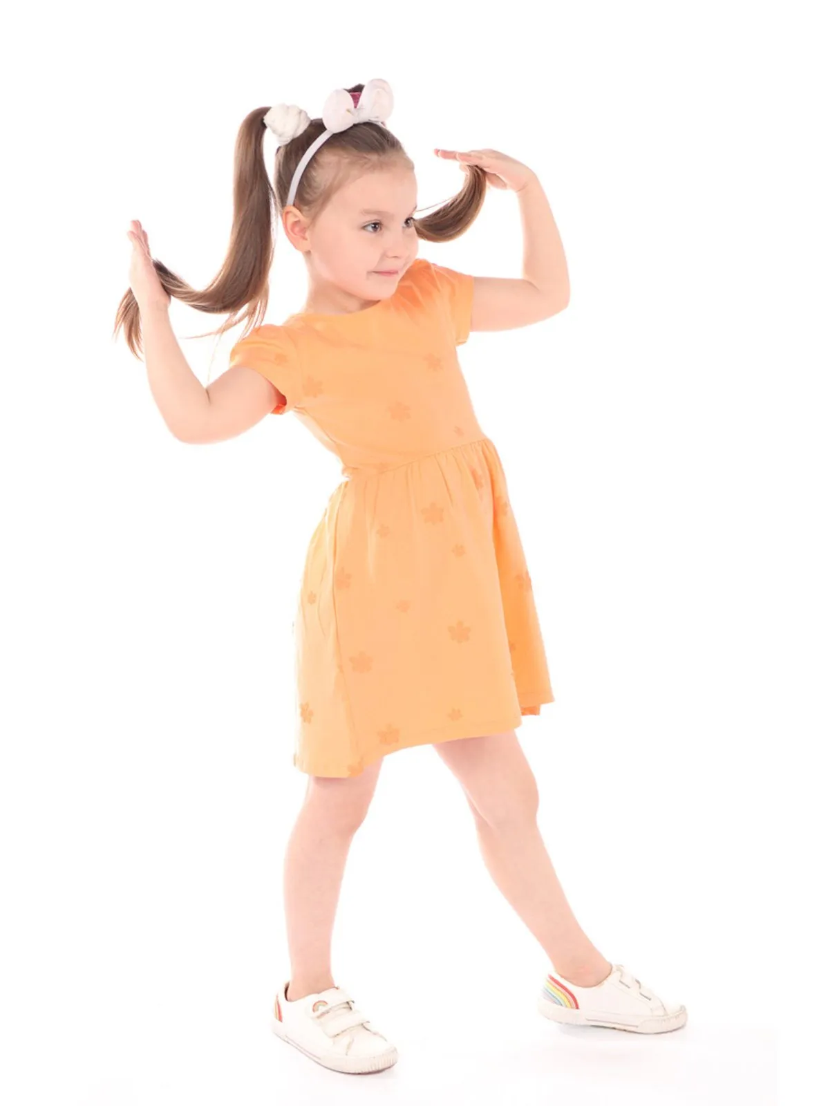 Orange - Girls` Dress