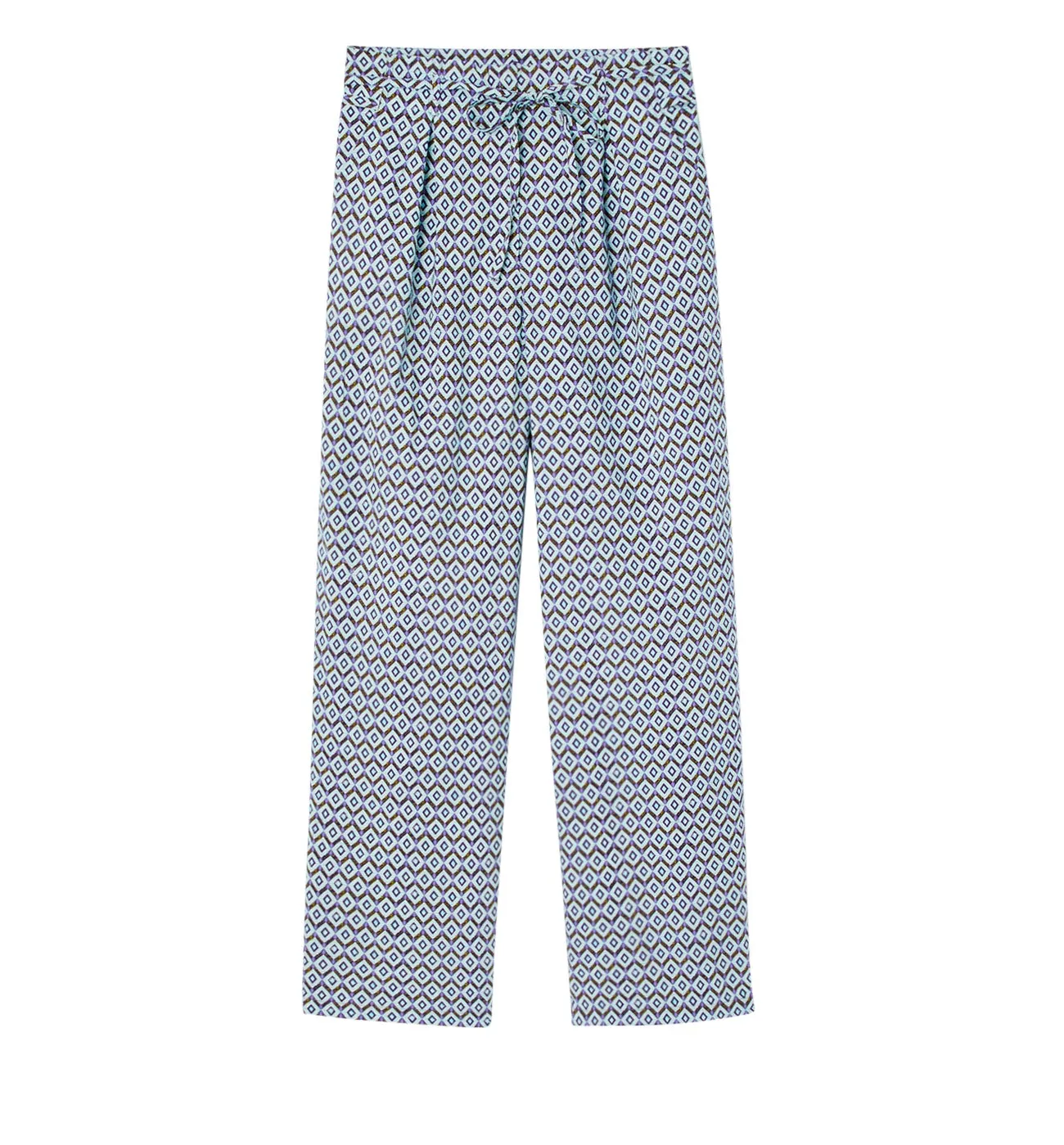 Pantalon large imprimé Femme - Imprimé lilas