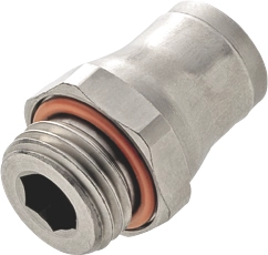 Piquage droit encliquetable pour tube x mâle BSPP métrique inox 316L série 3801 Parker Legris