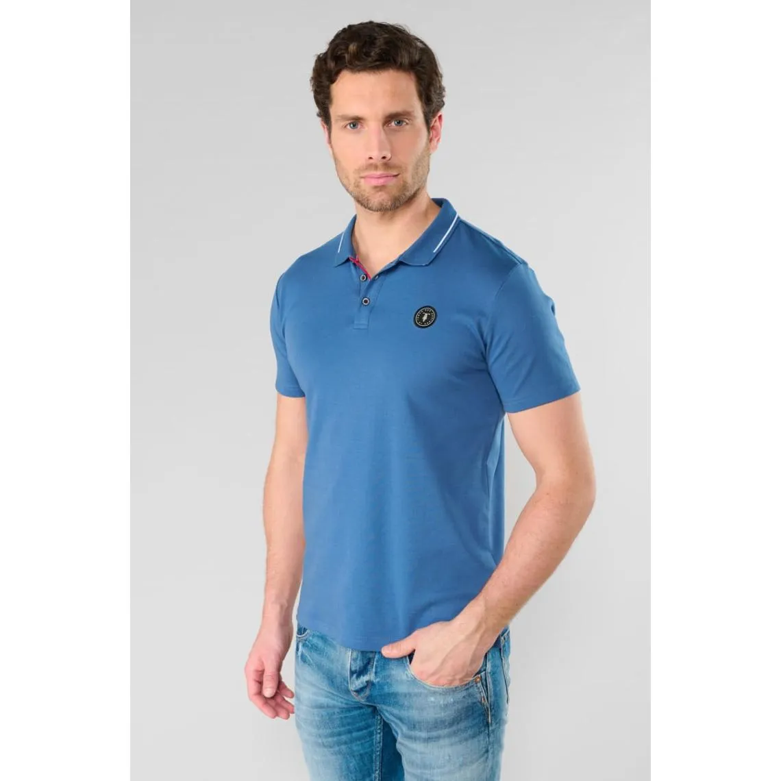 Polo ARON bleu Tito en coton | 3 Suisses