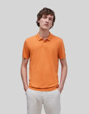 Polo orange mix coton modal Homme