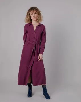 Robe longue en ecovero | prune "gina vneck long sleeve dress" femme