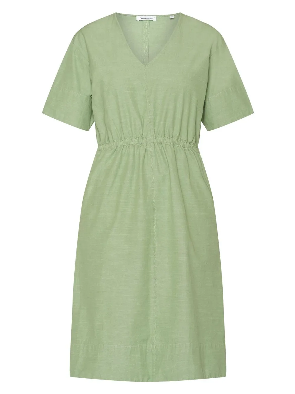 Robe midi en coton bio | vert "slub yarn short sleeve midi dress shale green" 1454 shale green femme