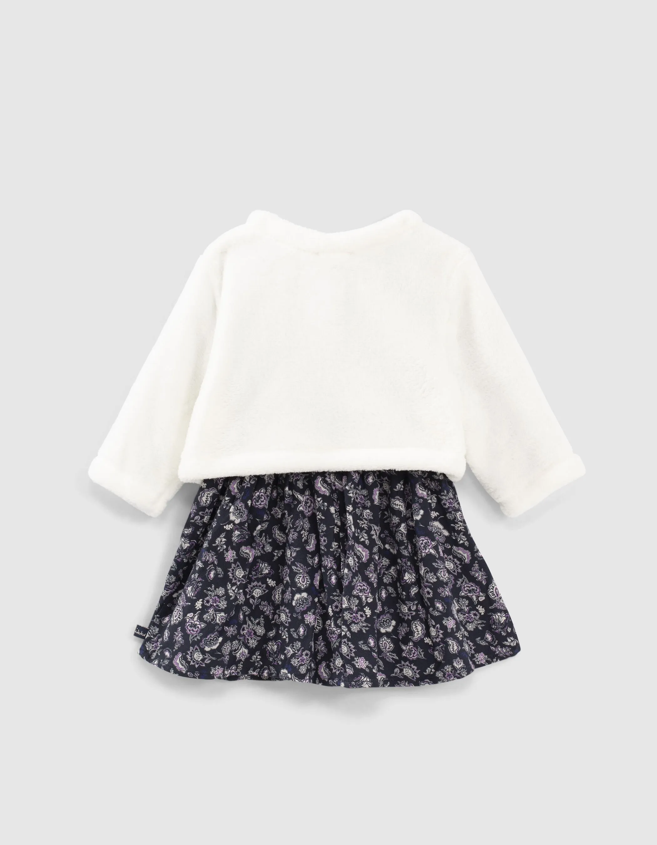 Robe navy 2 en 1 avec sweat cardigan bébé fille