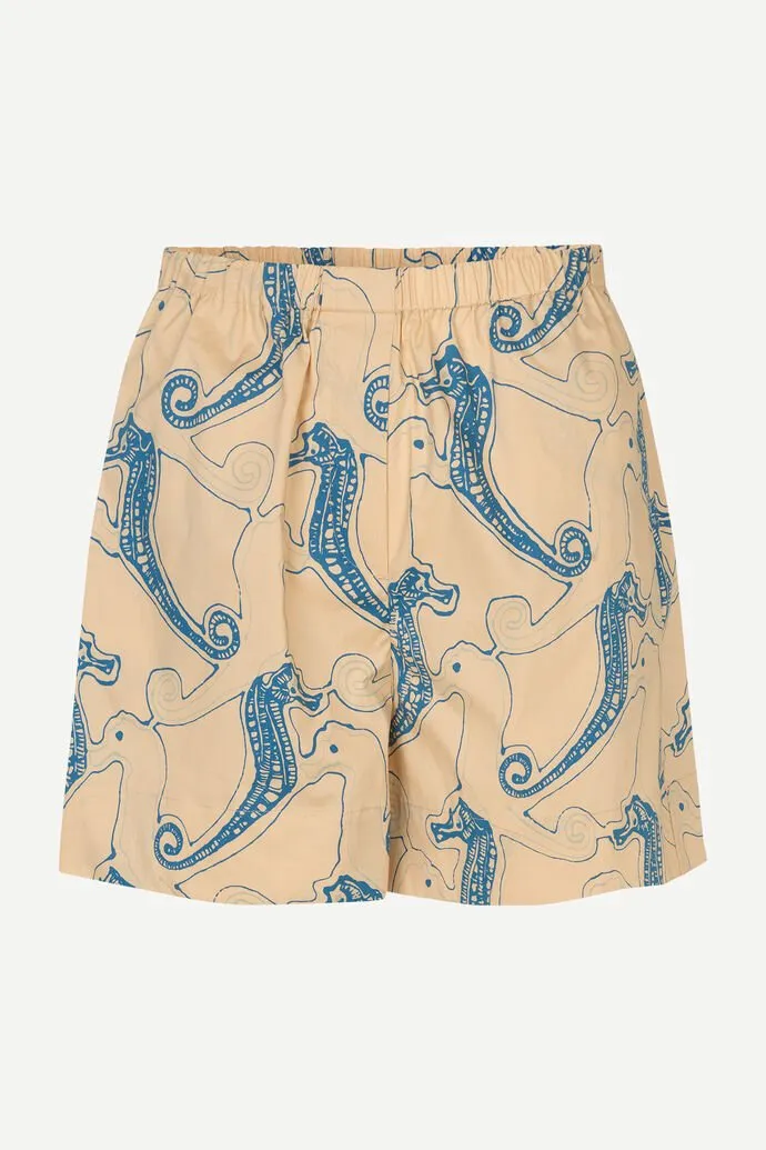 Samsoe Samsoe Femme - Laury Shorts AOP 10783 - Aqua Seahorse