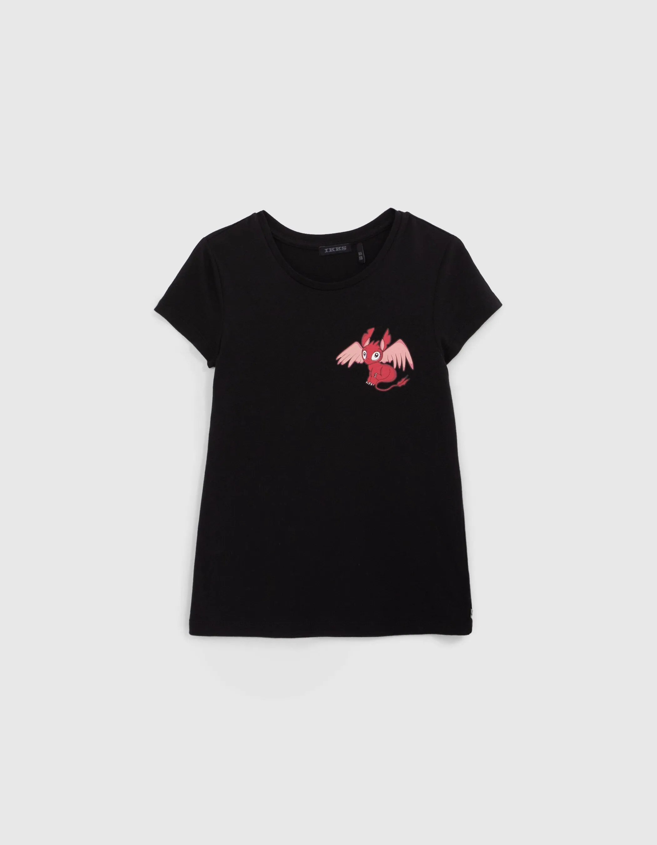 Tee-shirt noir visuel dragon fille